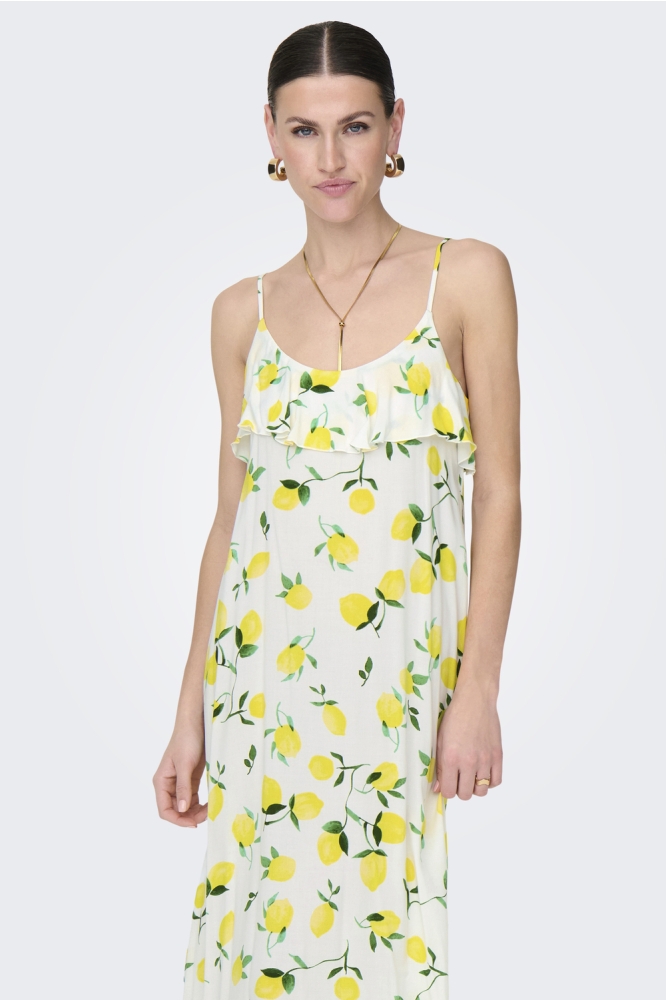 JDYSEZEN LIFE SINGLET MIDI DRESS WV 15351573 CLOUD DANCER /LEMON